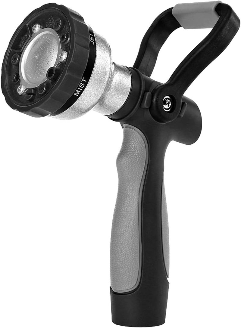 GREEN MOUNT New Patent Garden Hose Nozzle, Heavy Duty Water Nozzle, High Pressure Fireman Style Nozzle with Ergonomic Handle to Water Lawn and Garden, Black - Image 1